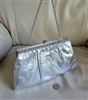 HL Harry Lavine silver tone clutch with chain in silver tone with large storage design