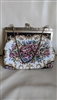 Evening floral tapestry purse clutch Hong Kong vintage collectible