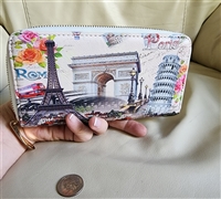 Shui Mi Ma brand Italian and French decorated waterproof fabric wallet