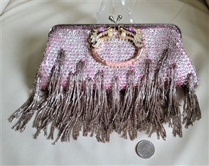 Double Dragon tasseled vintage evening clutch bag