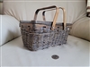 Handcrafted MidCentury Primitive 10 Inch Keeper Basket with Heavy Wood Lid