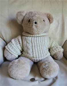 Theodore Bearington Barbara Isenberg 1979 bear in gray clothing sitting bear fluffy stuffing
