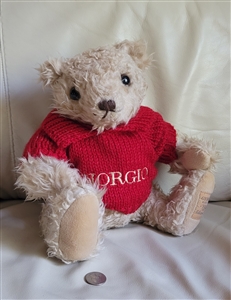 Georgio Beverly Hills collectors plush bear 1995 collectible display toy beige with red sweater