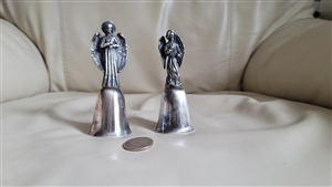 New England metal silver plated Angel handle bells vintage collectible and home decor