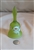 1970s Westmoreland lemon green satin glass bell with hand painted daisies and original sticker