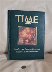History Book TIME 100 Leaders Revolutionaries Artists Entertainers 1998 dark green embossed leatherette hardcover edition