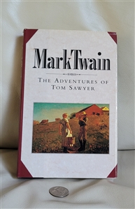 Front cover of the adventures of tom sawyer nineteen ninety two by Mark Twain hardcover book with classic illustrations