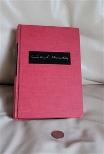 Vintage 1949 red hardcover book titled Their Finest Hour by Winston S Churchill