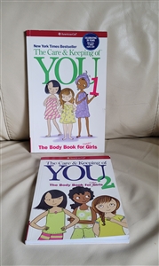 Front covers of American Girl books The Care and Keeping of You 1 and The Care and Keeping of You 2