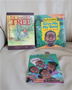 Set of three reading and story books for kids set vintage collectible children library addition