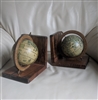 vintage rotating globe wooden bookends made in japan