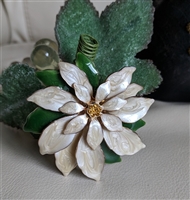 vintage preowned costume jewelry 3d layered enamel floral brooch