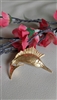 Vintage Gold Tone Marlin Sailfish Leaping Fish Brooch Pin