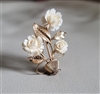 Vintage 1960 Van Dell gold filled floral bouquet brooch jewelry with carved white flowers