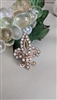 vintage hattie carnegie fleur de lis brooch with rhinestones and faux pearls for women's jewelry