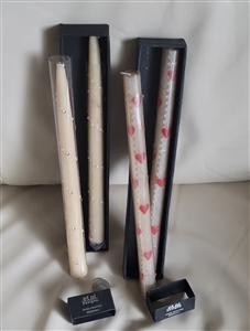 ET Al set of 4 tall hand made beeswax candles