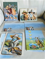 Colorful cats Indians Cowboys postcards and envelopes collectible