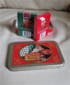Coca-Cola nostalgia playing cards collector set 1998 in embossed tin box