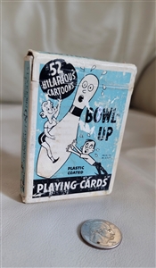 Novelty set Bowl Up plastic coated playing cards