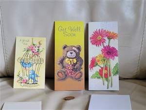 Vintage money and postcards animals floral design collectible set