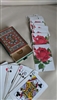 Vintage deck of cards in velvet box with Roses decor, collectible playing cards..