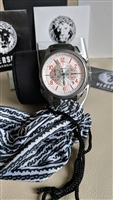 Mens Versus by Versace Soho 44mm quartz chronograph watch in original box with fabric pouch and booklets