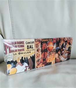Vintage Paris Creation Isac set of 6 French-themed coasters in original packaging with cork backing landscape design