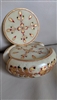 Gold tone florals soapstone carved coasters set with storage box home decor