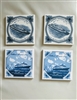 Holland America Line porcelain coastes blue white cruise ships white and blue design