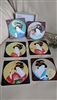 BIJINGA vintage coasters set of 6 Japanese Beauty Geisha decor by Peacock Card Decor