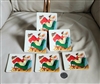 Set of 4 Coca-Cola Santa Claus face coasters with cork backing year 2000
