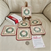 Pimpernel vintage coasters 12 days of Christmas wreath decor collectible table setting