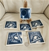 Preowned vintage Holland America Line Delft Blue ceramic ship coasters set of six