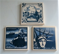 Holland America Line porcelain coasters set travel industry collectible home decor and gifts for any occasion