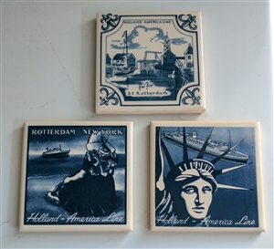 Holland America Line porcelain coasters set travel industry collectible home decor and gifts for any occasion