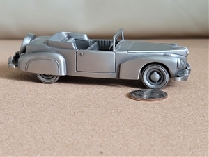 Large 5-inch 1941 Lincoln Continental pewter car model 1975 Danbury Mint hallmark