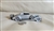 Vintage 1975 pewter 1937 Packard Coupe model car by Danbury Mint England showing authentic underside hallmark and detailed front grille design