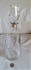 Vintage 1970s clear glass carafe or decanter with leaf-like embossment and cork stopper