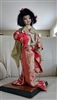 Vintage Japanese Geisha Nishi cloth doll on original wood base for restoration or repurposing 14 inches tall as-is condition