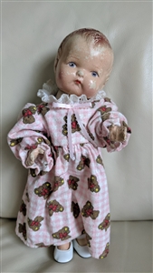 preowned vintage composition baby doll in pajamas