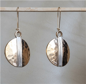 robert lee morris soho two tone hammered disc earrings