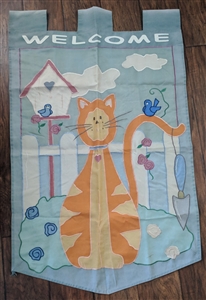 Orange Cat heavy duty Nylon outdoor flag display outdoor patio or garden decor and gift idea