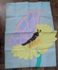 Jetmax large colorful purple butterfly on the flower vintage outdoor flag or banner, 39" by 27".