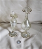 Twos Company hand blown art glass vases or perfume bottles in an elegant design for home decor
