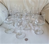 vintage clear glass water goblets set of eight on footed pedestal bases preowned