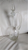 Vintage etched glass decanter in unique slim design with floral etchings