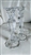 Contour tapered column crystal pair single candle holder decor