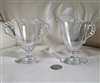 Creamer Sugar Set Clear Glass Imperial Candlewick Beaded Handles 1950s