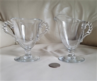 Imperial Glass creamer and open sugar bowl