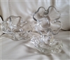 Vintage Indiana Glass clear Pebble Leaf pattern nested serving bowls set of 3
